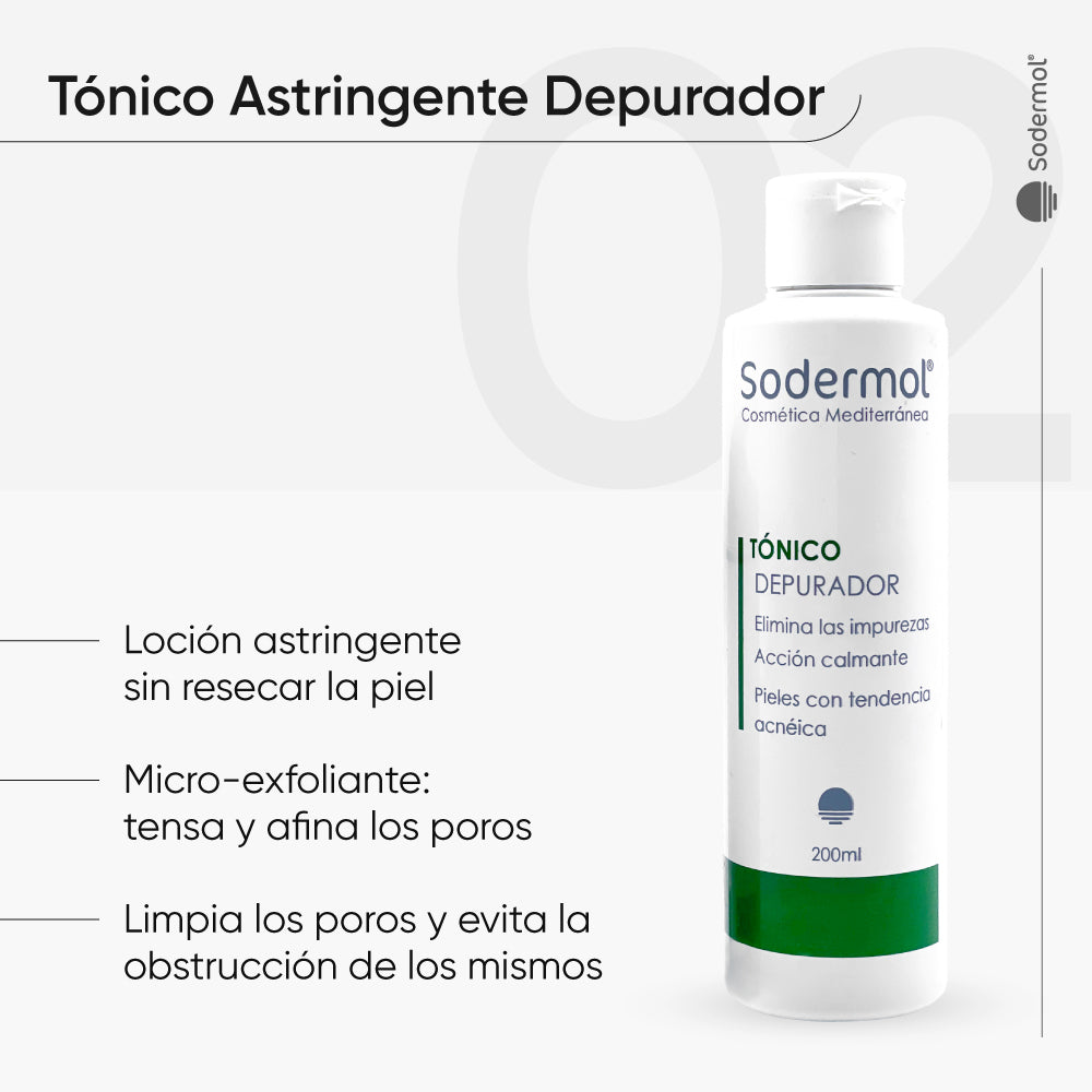 Pack Tratamiento Acné - Gel Limpiador Facial + Tonico Depurador Facial - Sodermol